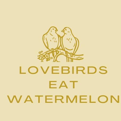 Lovebirds Eat Watermelon
